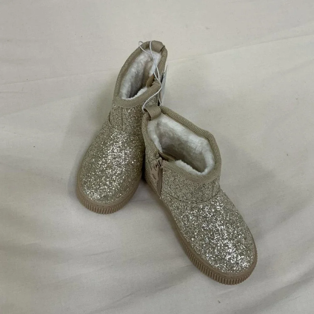 Cat & Jack Glitter Winter Boots | Toddler Size 8 | Gold | NWT ✨❄️